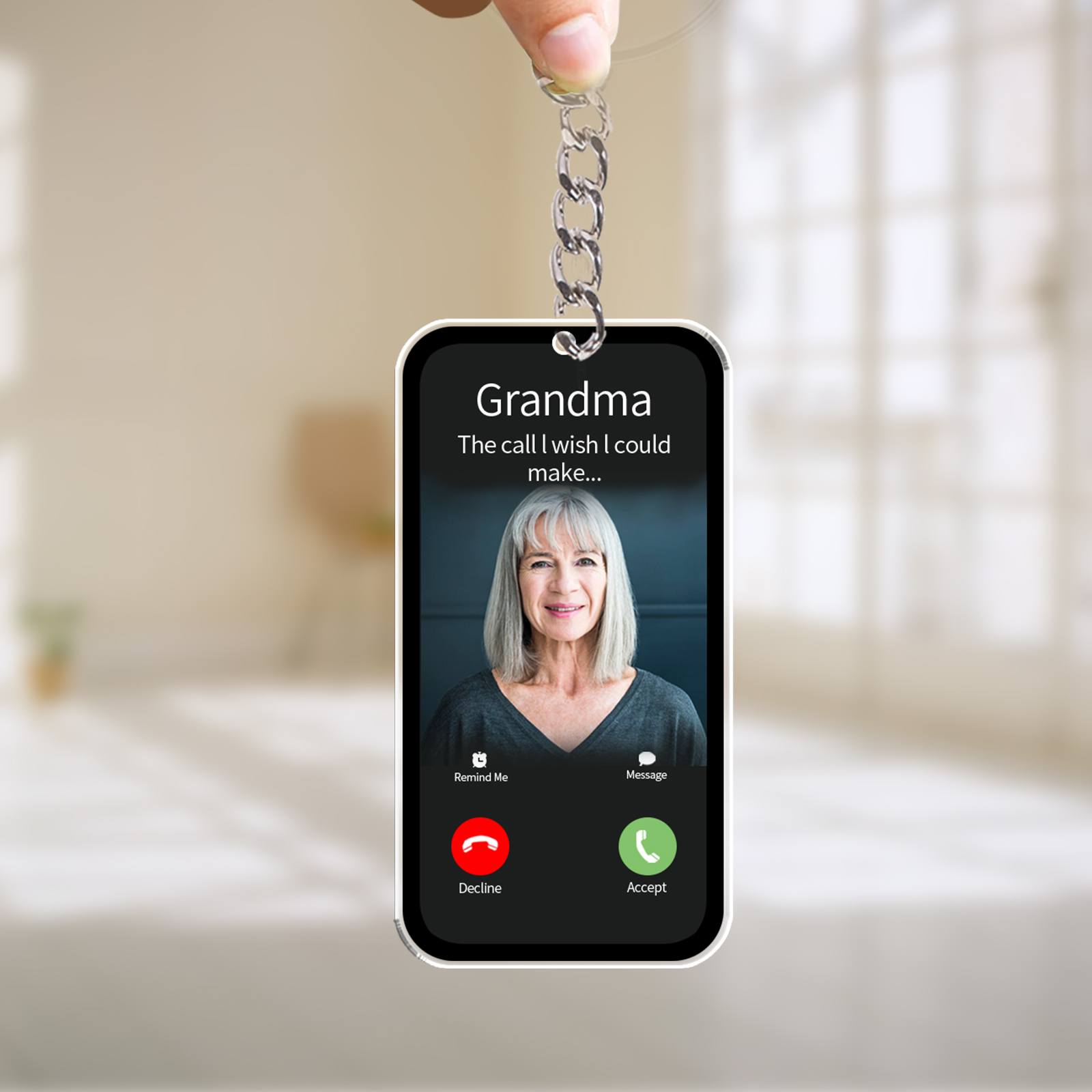 Personalised Photo & Name & Text Keychain Acrylic Memorial Gifts for Him/Her-Jessemade AU