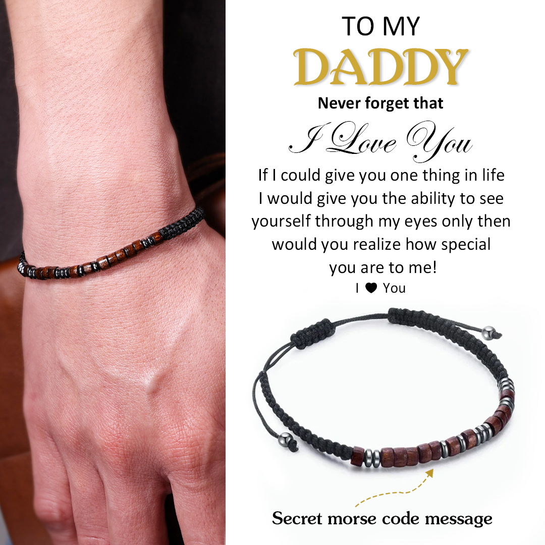 To My Daddy I Love You Morse Code Bracelet Hidden Message Bracelet Creative Gift For Father-Jessemade AU