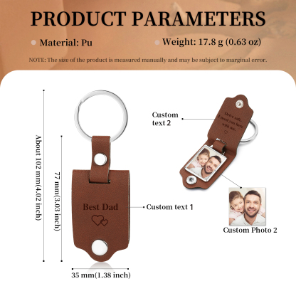 Personalised 3 Texts & 2 Photos Gift Set Custom Wallet & Keychain & Pen Gift Box Set Father’s Day Gift for Him-Jessemade AU