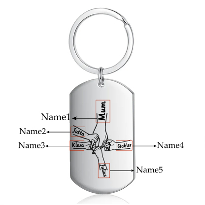 5 Names - Personalised Name Keychain Holding Hands Keychain Mother's Day Gifts For Grandma/Mother-Jessemade AU