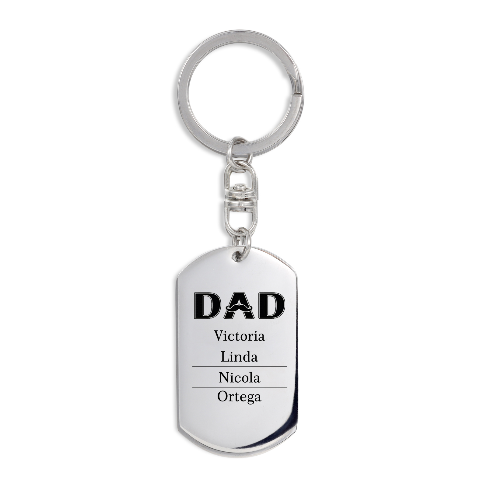 Personalised Photo Keychain Dad Keyring Engrave 4 Names Father's Day Gifts-Jessemade AU