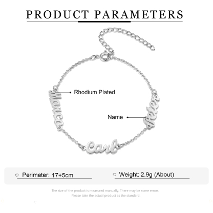 Personalised Family Name Bracelet Custom 3 Names Bracelet  Best Gift For Her-Jessemade AU