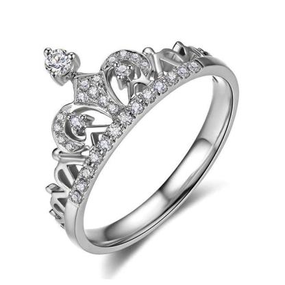 Rose Gold Crown Promise Rings Gifts For Her-Jessemade AU