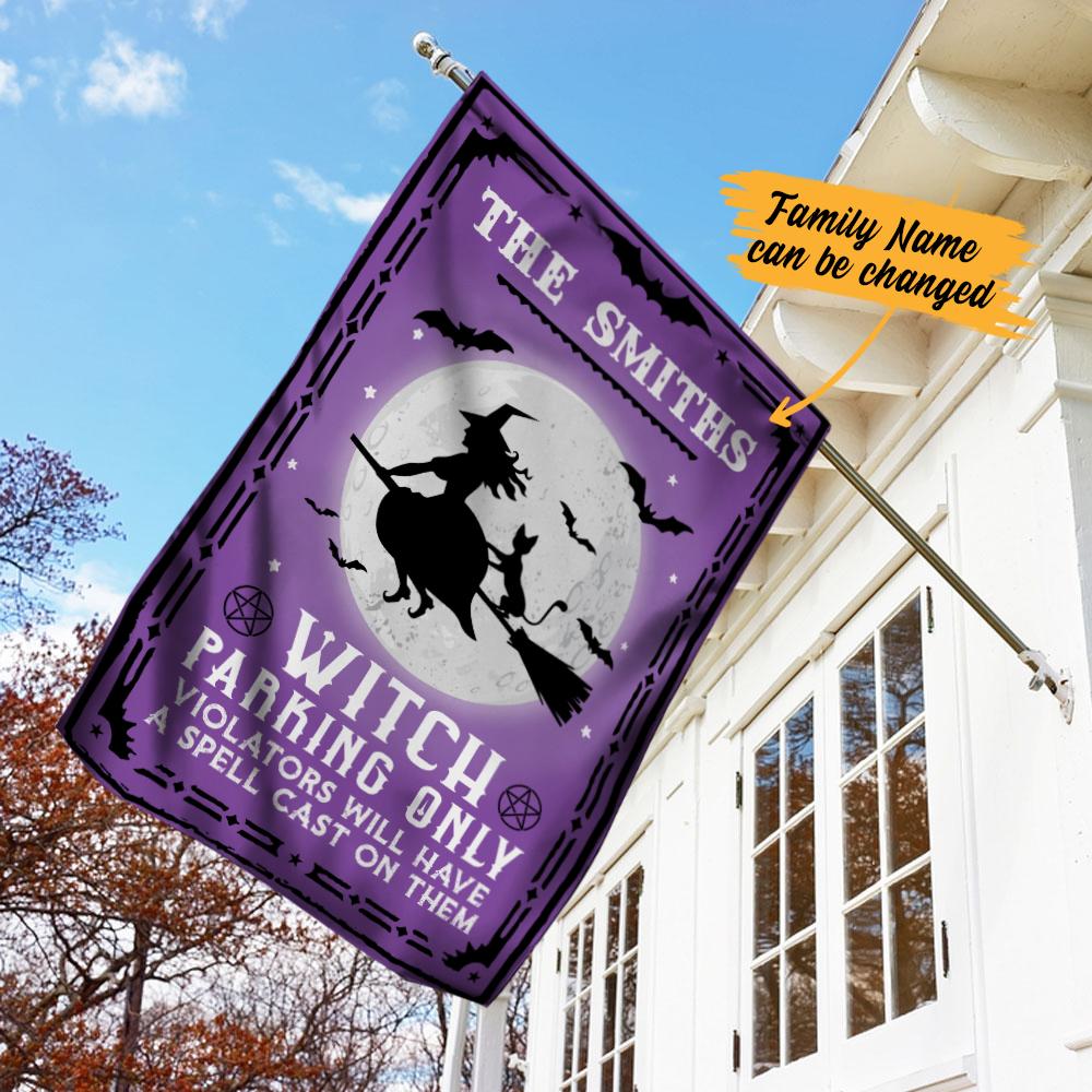 Personalised Witch Parking Only Halloween Garden Flag-Jessemade AU