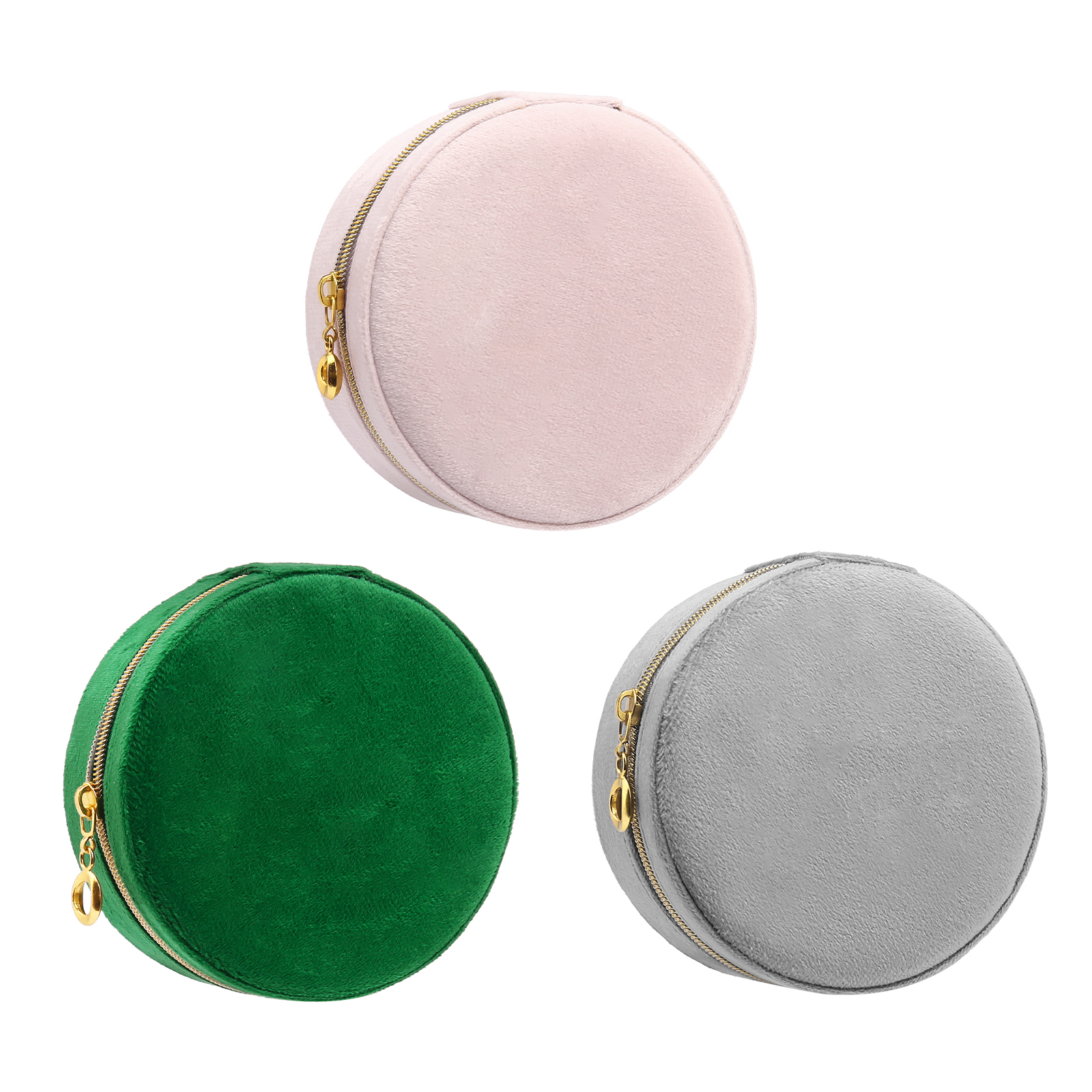 Jewelry Storage Box Travel Jewelry Box Grey/Pink/Green Circle Box Gifts for Ladies Girls-Jessemade AU