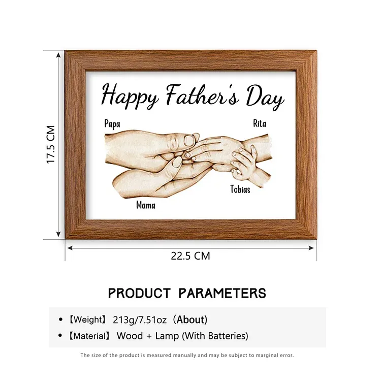 Personalised Family Holding Hands Picture Frames With Light Custom 4 Names Home Decor Gifts-Jessemade AU