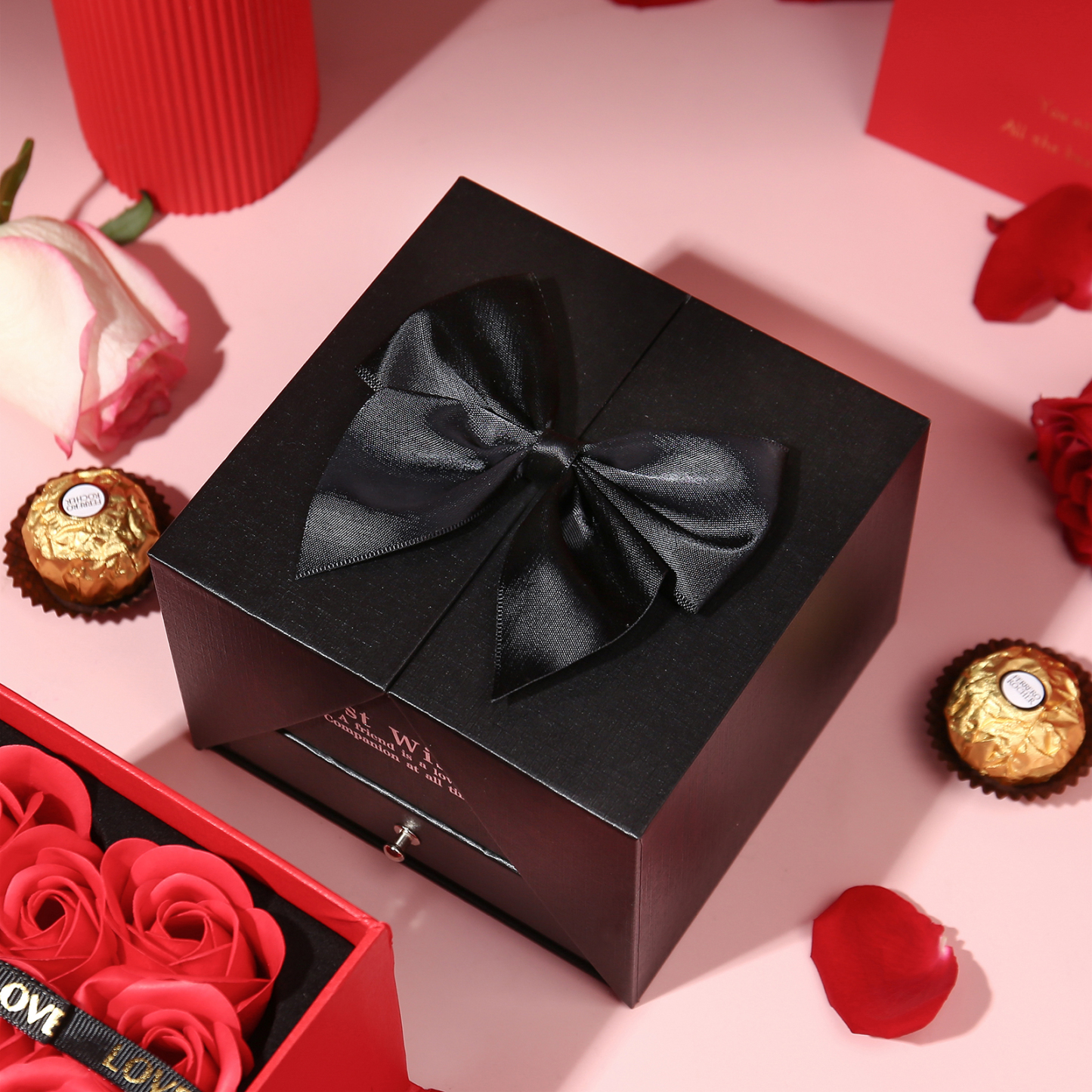 Red Rose Exquisite Jewelry Box Storage Box Valentine's Day Gift Packaging Box-Jessemade AU