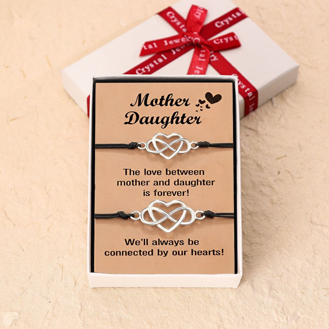 Unique Mother Daughter Bracelets Heart Bracelets Mother's Day Birthday Christmas Gifts for Women Girls-Jessemade AU