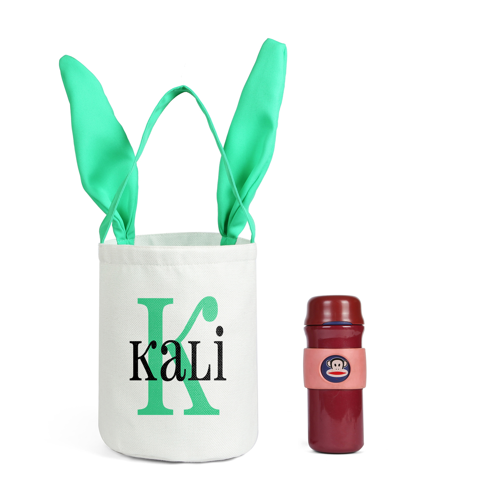 Easter Bunny Tote Bag Personalised Letter & Name Bucket Bag Bunny Basket Gifts For Kids-Jessemade AU