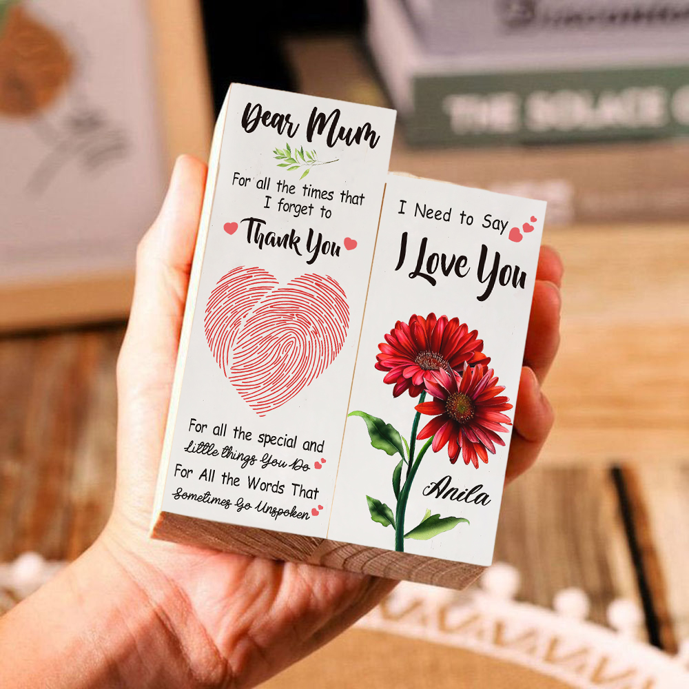 Dear Mum Candle Holder Custom Name Wooden Candlestick - For All The Times That I Forget To Thank You-Jessemade AU