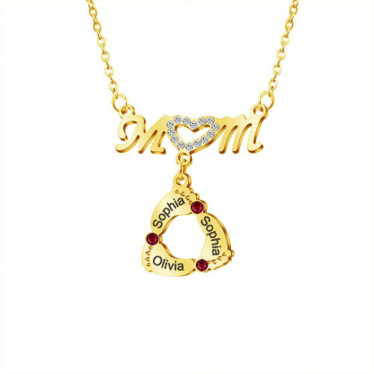 Mom Necklace Customised Baby Feet Necklace with Birthstones Engraving 3 Names Gifts for Her-Jessemade AU