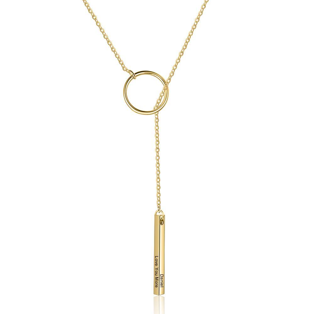 Personalised Bar Neckace Engraving Texts Or Names-Jessemade AU