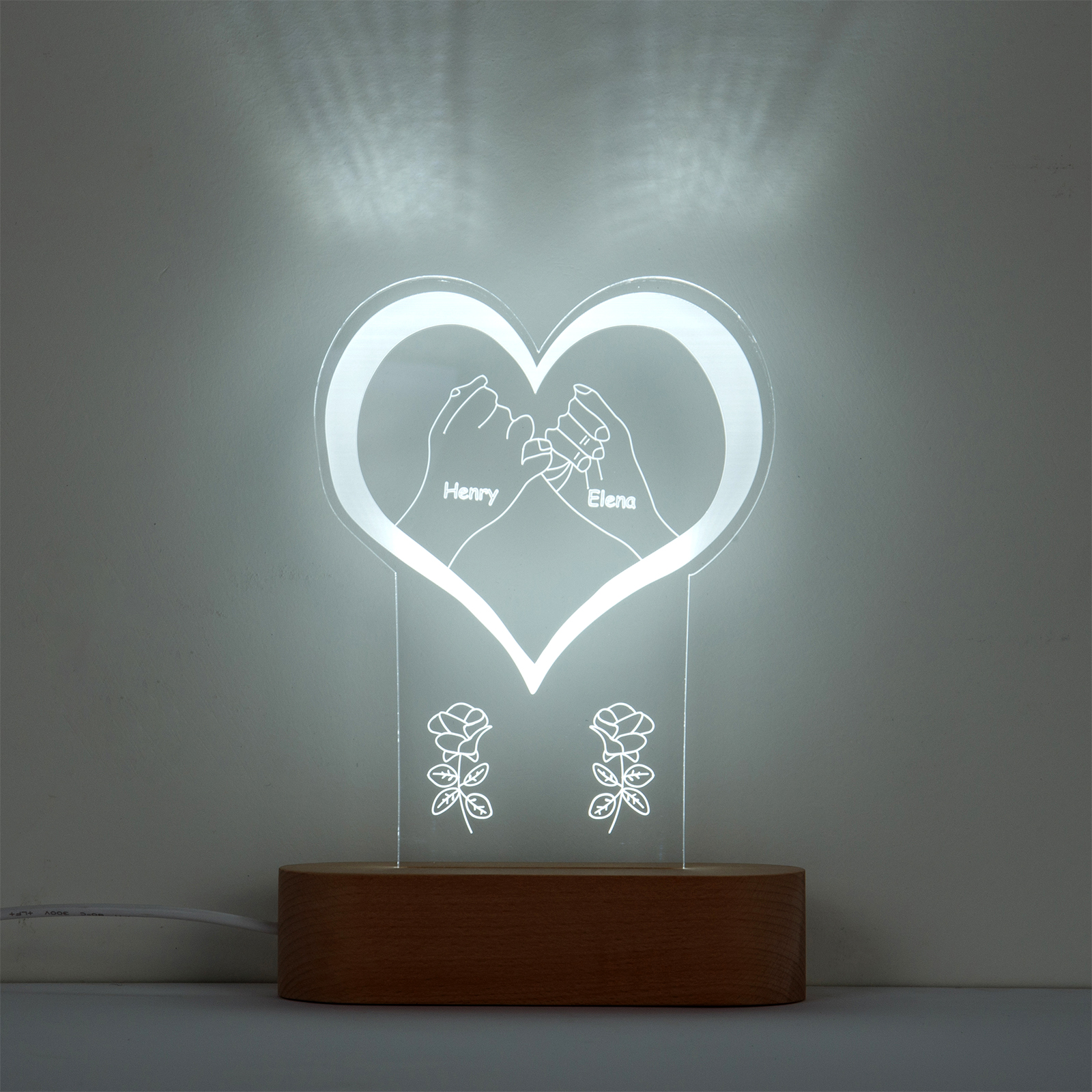 Customised heart-hands Night Light-Jessemade AU