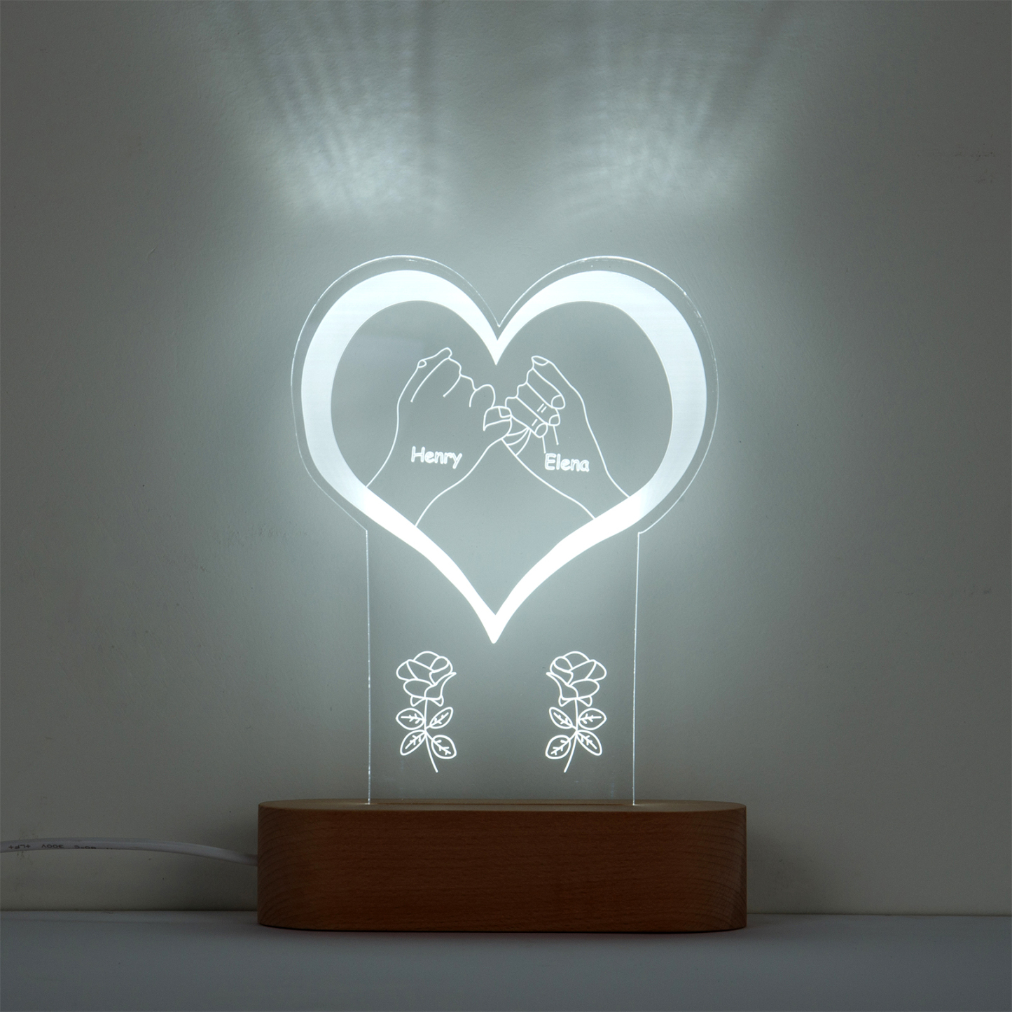 Customised heart-hands Night Light-Jessemade AU
