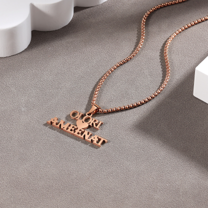 Personalised Heart Name Necklace Custom 2 Names Necklaces Romantic Gift For Her-Jessemade AU