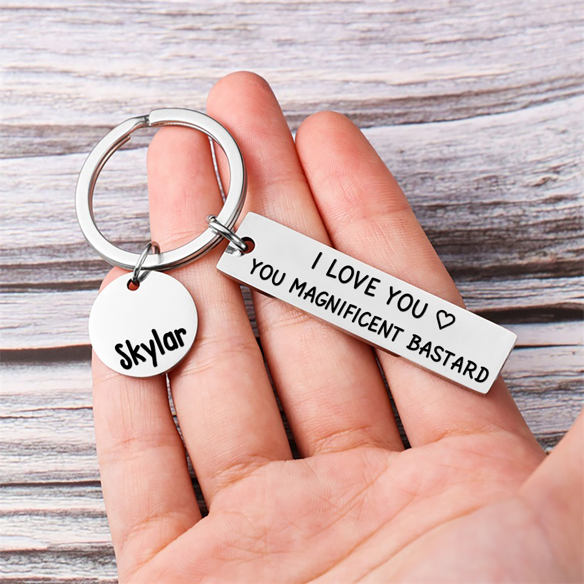 Personalised Name Keychain Funny Keychain "I Love You, You Magnificent Bastard" Gift for Couples -Jessemade AU