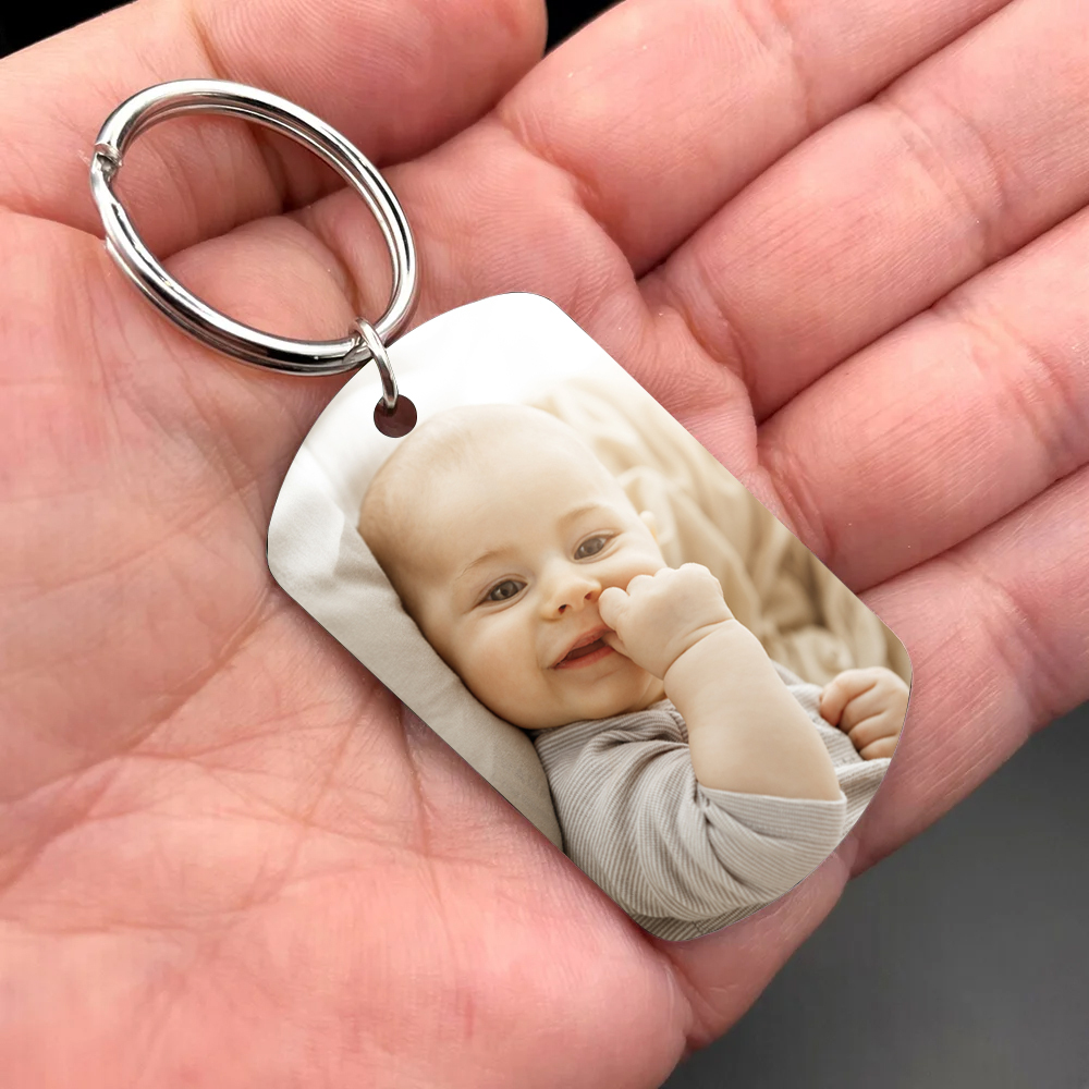 Personalised Photo Keychain Custom Name Father Keychain - My Dad is My Hero-Jessemade AU