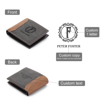 Personalised Leather Wallet Engraved Letter Short Purse Custom Folding Wallet Gifts For Women-Jessemade AU