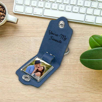 Pinky Swear Personalised Photo Keychain Customised Text & Date & 2 Names Leather Keyring Gifts for Couples/Friends-Jessemade AU