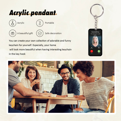 Personalised Photo & Name & Text Keychain Acrylic Memorial Gifts for Him/Her-Jessemade AU