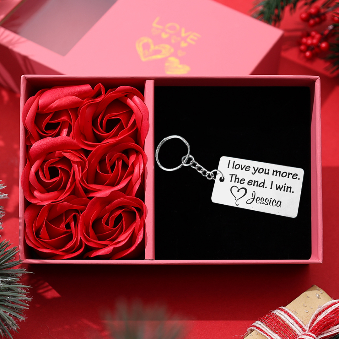 I love you more. The end. I win, Personalised Keychain Gifts For Her-Jessemade AU