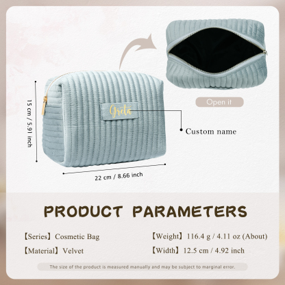 Personalised Name Cosmetic Bag Zipper Makeup Bag Jewelry Storage Bag Gifts for Her-Jessemade AU