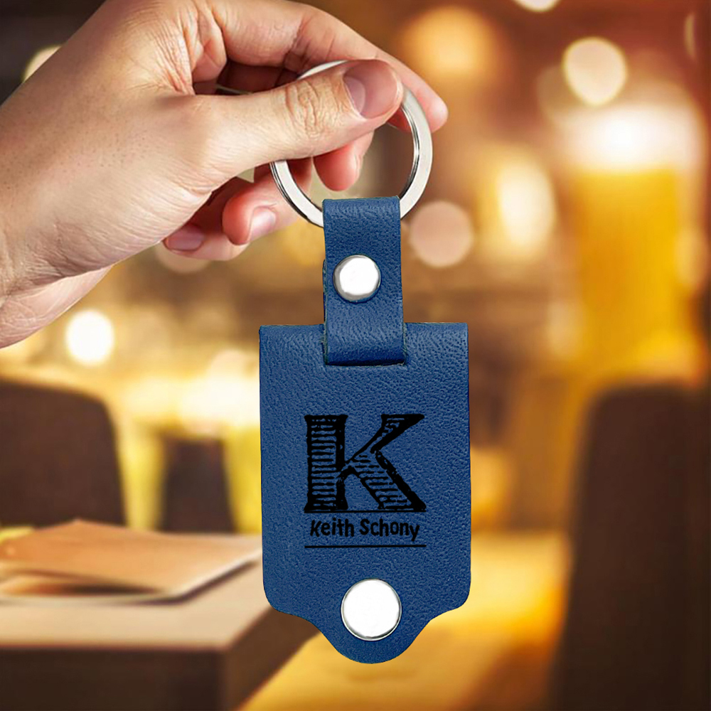 Personalised Photo Keychain Customised Name & Text & Letter Leather Keyring Gifts for Couples/Friends-Jessemade AU