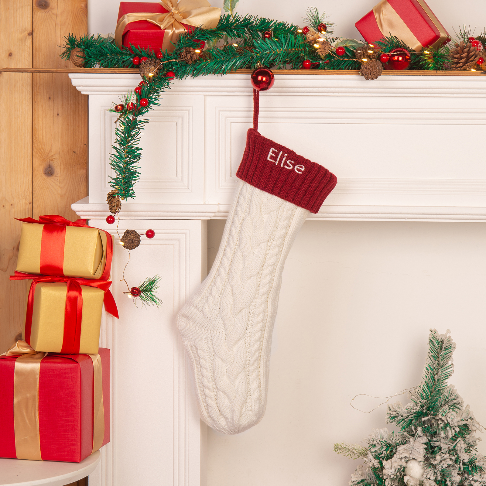 Personalised Christmas Stocking Ornaments Custom 1 Name Xmas Stocking Gifts for Family Friends-Jessemade AU