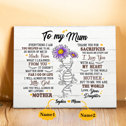 To My Mum Sunflowers Picture Board Keepsake Wood Signs Photo Frame-Jessemade AU