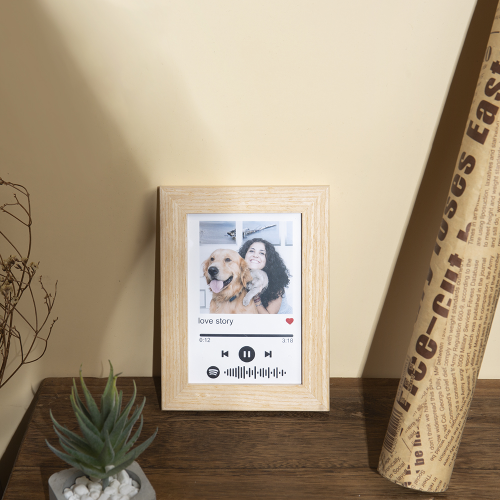 Personalised Wooden Spotify Code Photo Frame-Can Play Music-Interesting-Jessemade AU