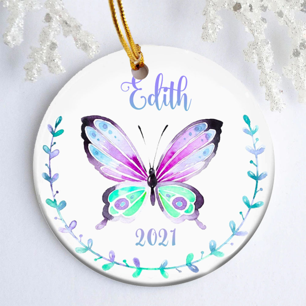 Personalised Butterfly Ornament Custom Name Memorial Ornament-Jessemade AU