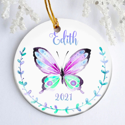 Personalised Butterfly Ornament Custom Name Memorial Ornament-Jessemade AU