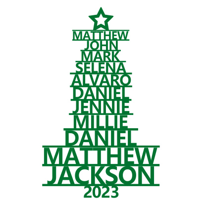 11 Names - Personalised Christmas Tree Ornaments Customised Name Xmas Wooden Decor Gifts for Family Friends-Jessemade AU