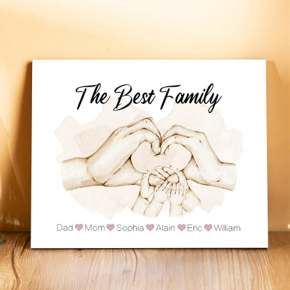Personalised Heart Holding Hands Picture Board Custom 6 Names Family Keepsake Wood Signs Photo Frame-Jessemade AU