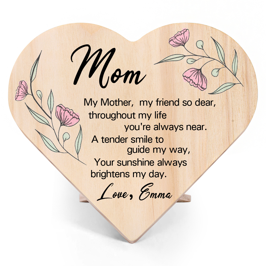 To My Mom Personalised Wooden Heart Keepsake Desktop Ornament "For all the times I forgot to thank you" Mothers Gifts-Jessemade AU