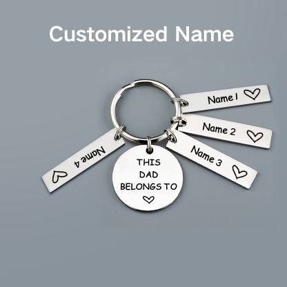 4 Names - Personalised Name Keychain Stainless Steel Keychain Special Gift for Mummy/Dad-Jessemade AU