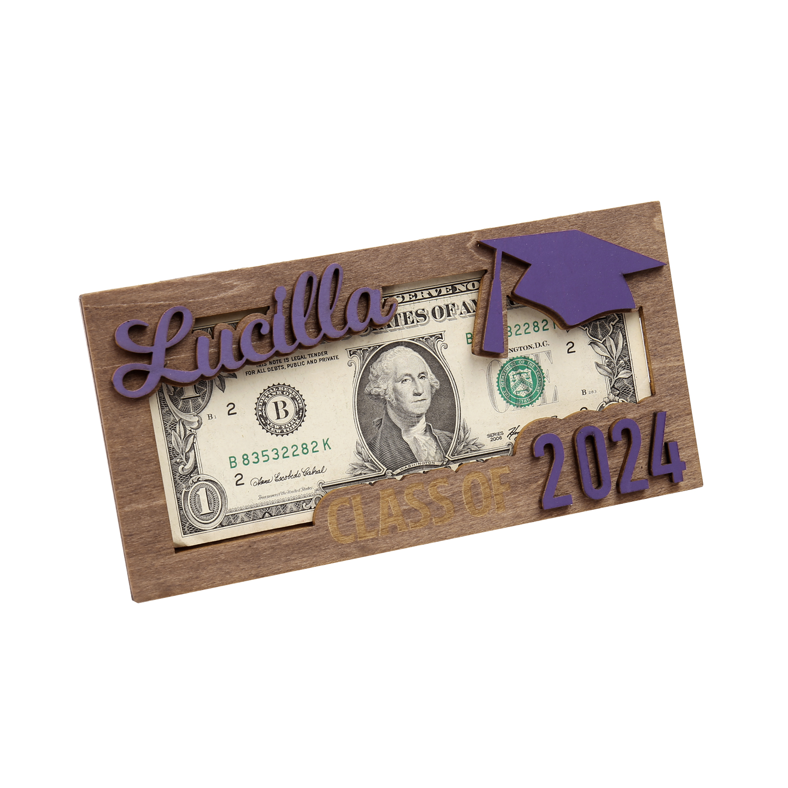 Class of 2024 Personalised Graduation Cash Clip Custom Name & Text Cash Box Creative Gifts for Her/Him-Jessemade AU