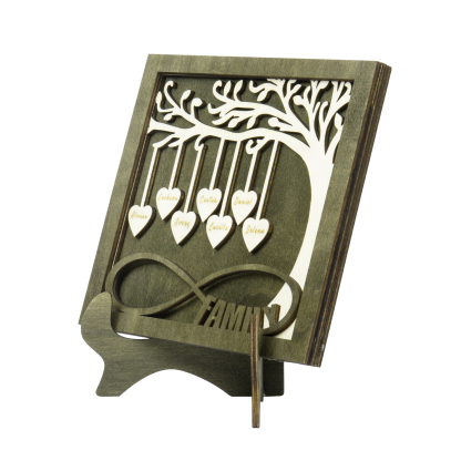 Custom Family Tree Sign with 7 Names Wooden Keepsake Gifts-Jessemade AU