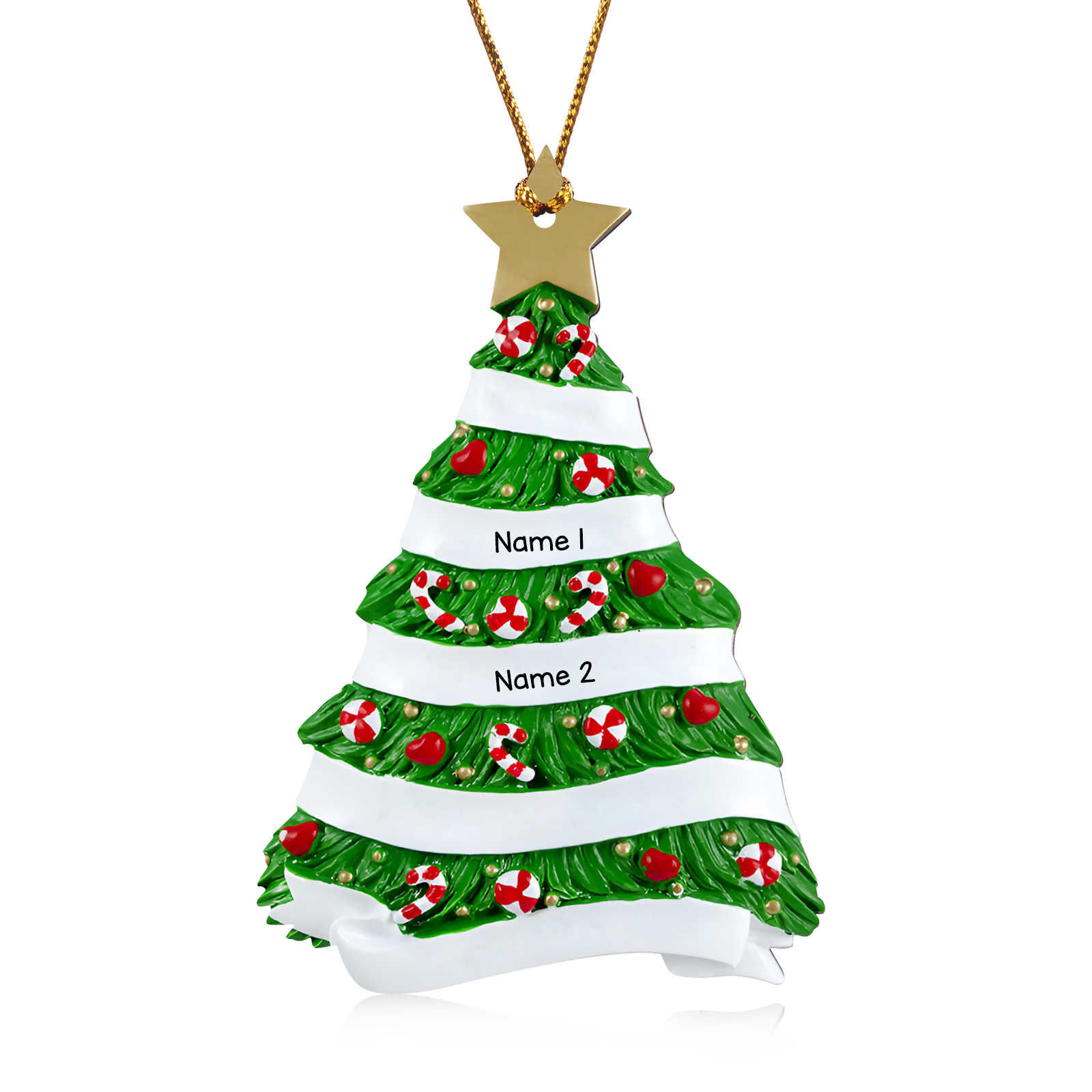 2 Names - Personalised Christmas Tree Ornament Customised Name Wooden Hanging Ornaments Christmas Gift for Family-Jessemade AU