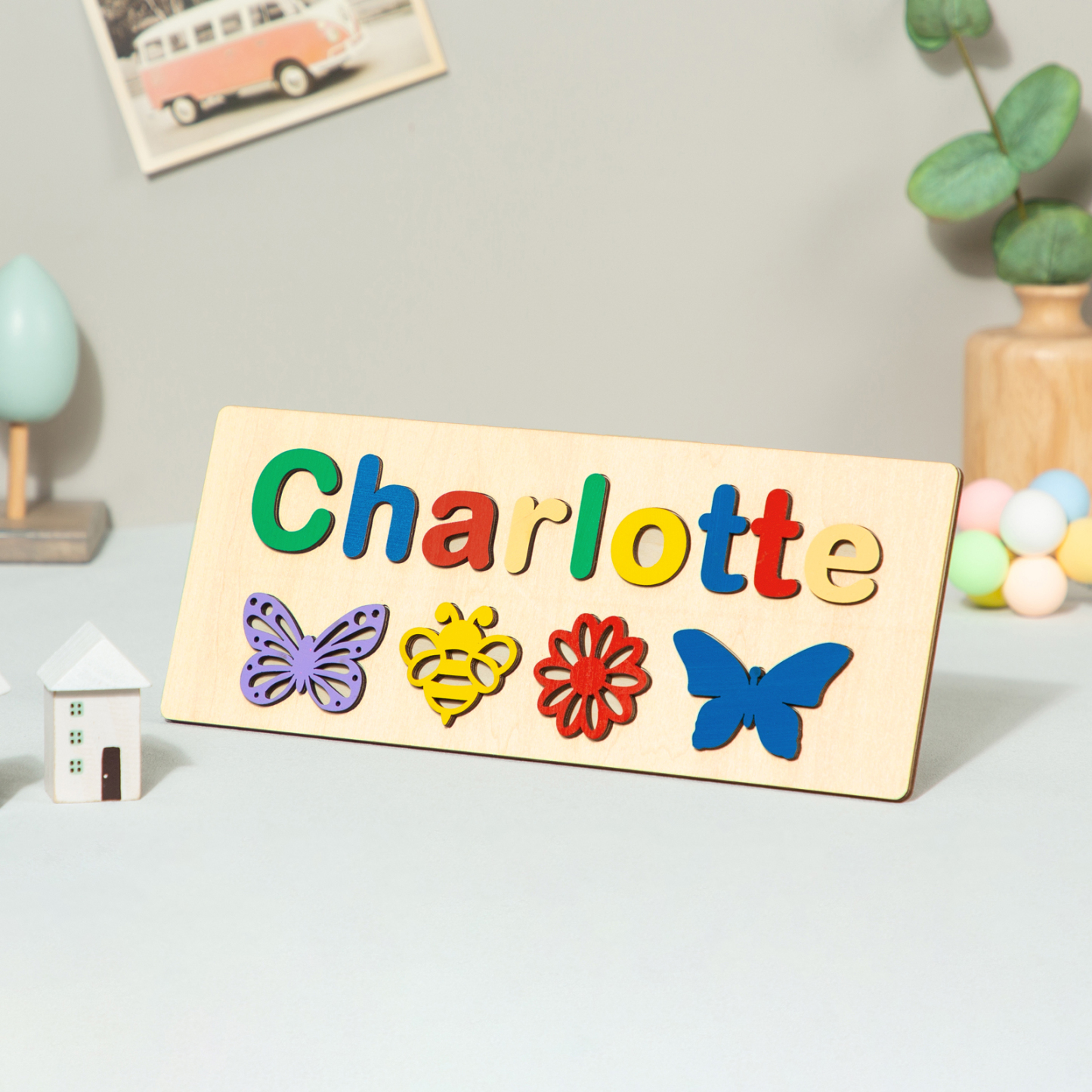 Personalised Kid's Wooden Name Alphabet Puzzle Toy for Toddlers Early Learning Child Toy-Jessemade AU