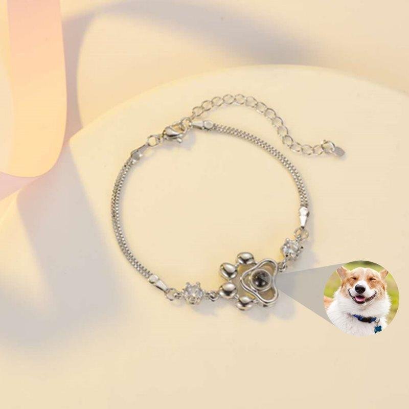 Personalised Photo Projection Bracelet Engraved Paw Bracelet Gifts For Her-Jessemade AU