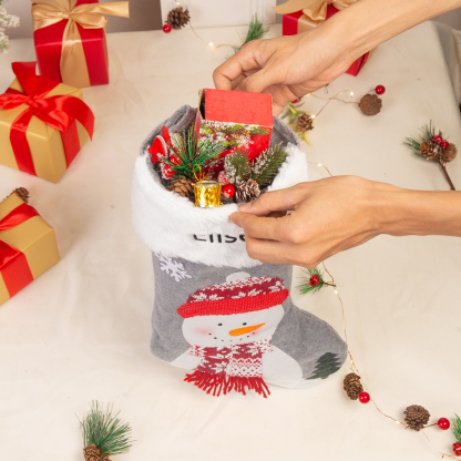 Customised 1 Name Christmas Stockings Ornaments Personalised Christmas Gray Gifts for Family Friends-Jessemade AU