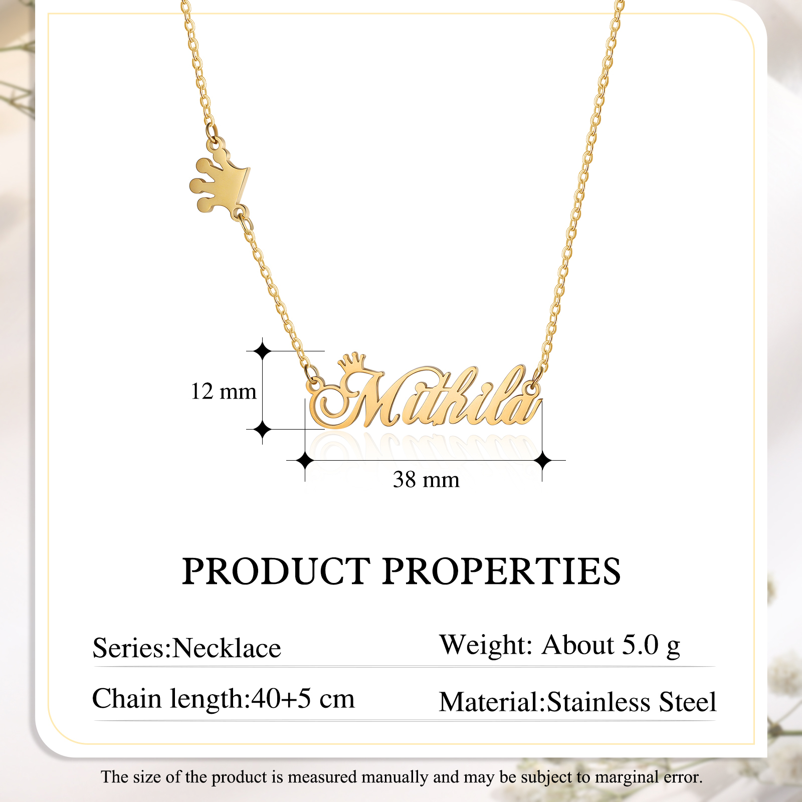 Crown Name Necklace Personalised Name Necklaces Christmas Gift For Her-Jessemade AU