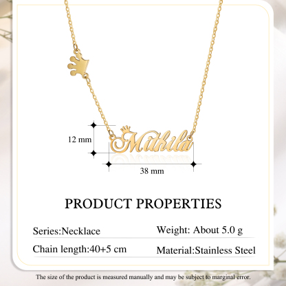 Crown Name Necklace Personalised Name Necklaces Christmas Gift For Her-Jessemade AU
