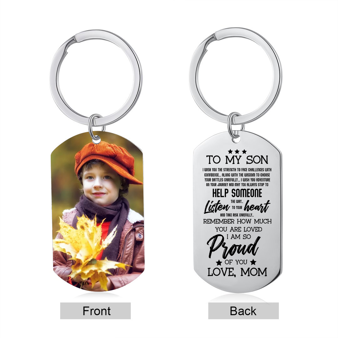 To My Son Keyring Custom Photo Keychain "I Am So Proud Of You" Personalised Gifts For Son-Jessemade AU