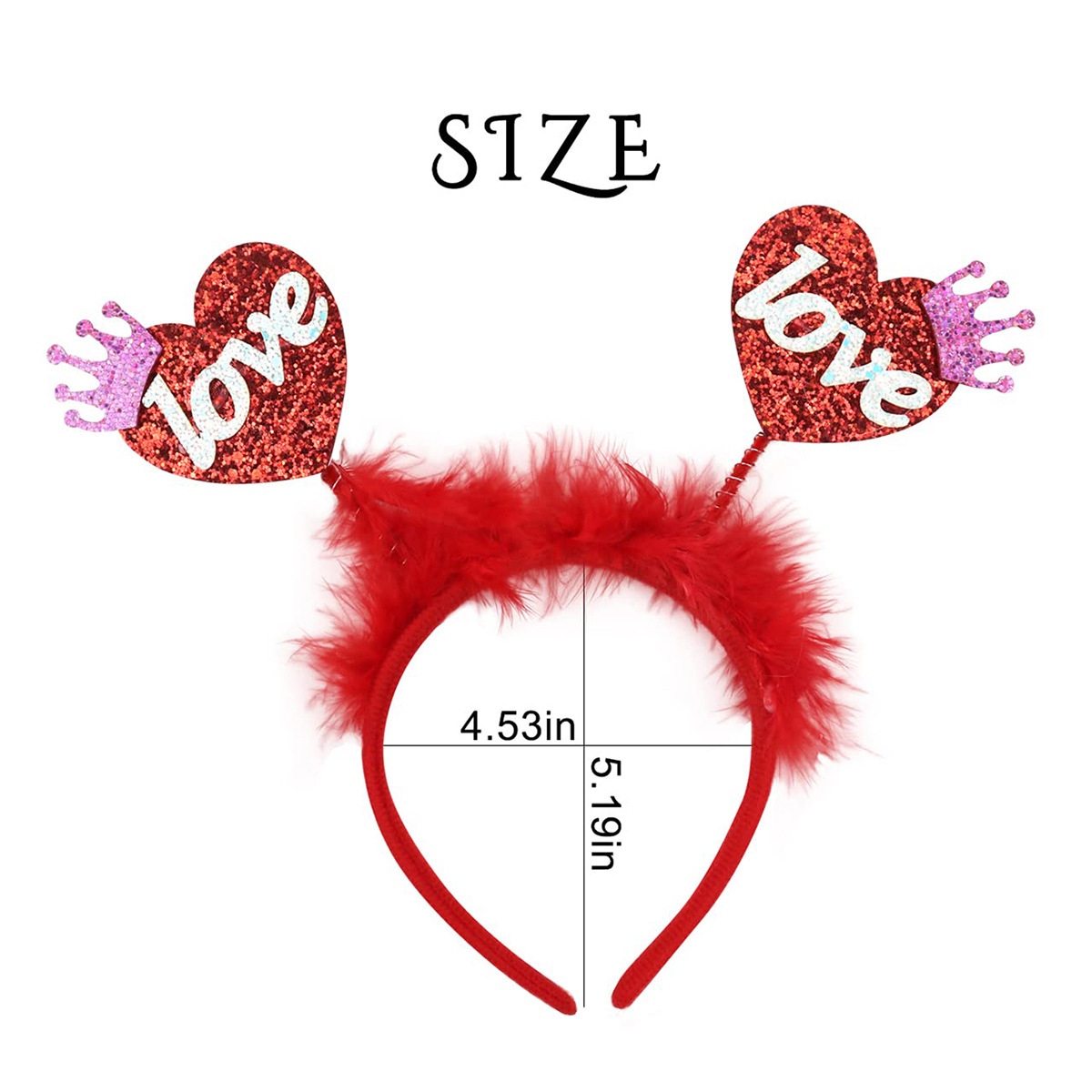 Red Headband Love Headband Valentine's Day Gift for Her-Jessemade AU