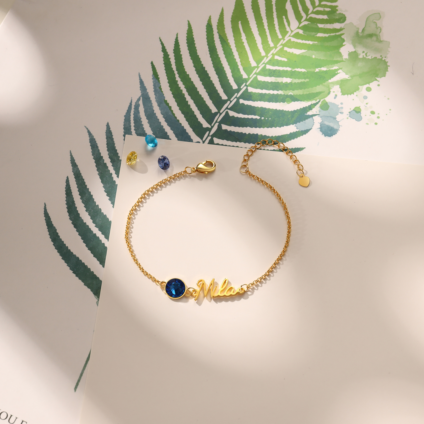 Personalised Bracelet With Birthstone Custom 1 Name Bracelet Gift For Women-Jessemade AU