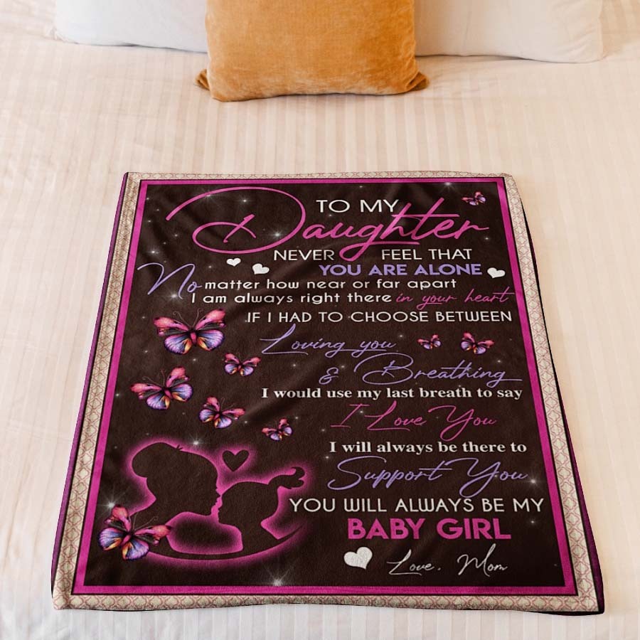 Mom To Daughter,  Never Feel That You Are Alone, Flannel Blanket-Jessemade AU