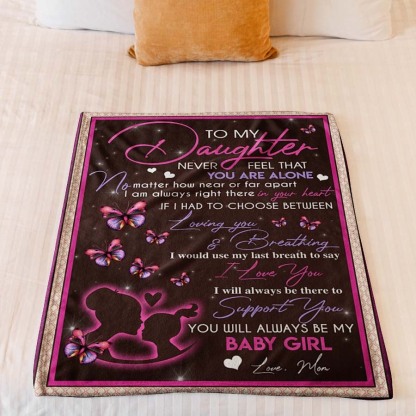 Mom To Daughter,  Never Feel That You Are Alone, Flannel Blanket-Jessemade AU