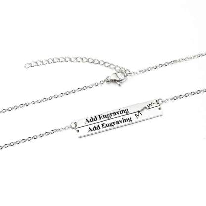 Personalised Horizontal Bar Necklace With Heart-Jessemade AU